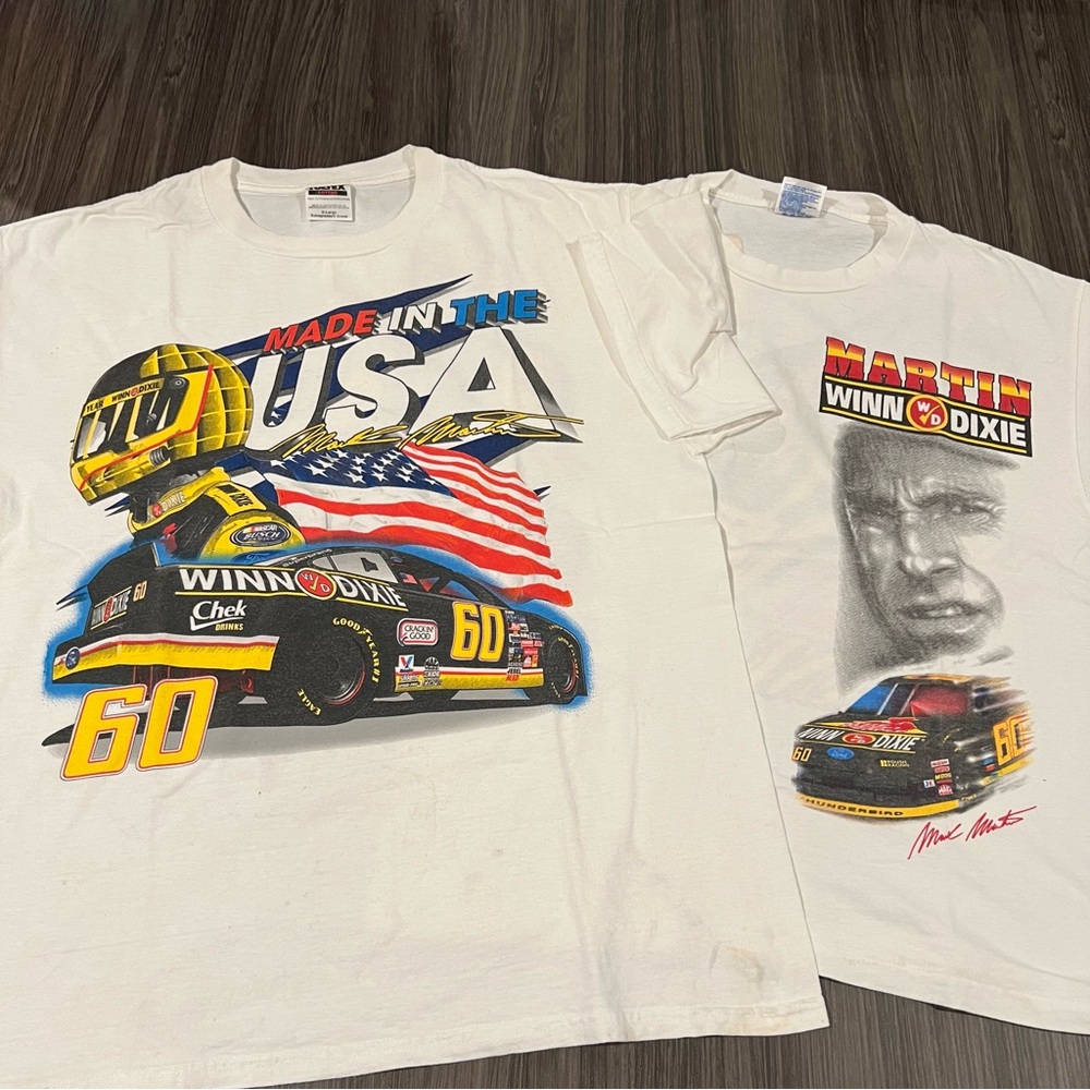 1990s Vintage Mark Martin Racing Shirt bundle. Single stitch #60 Winn Dixie